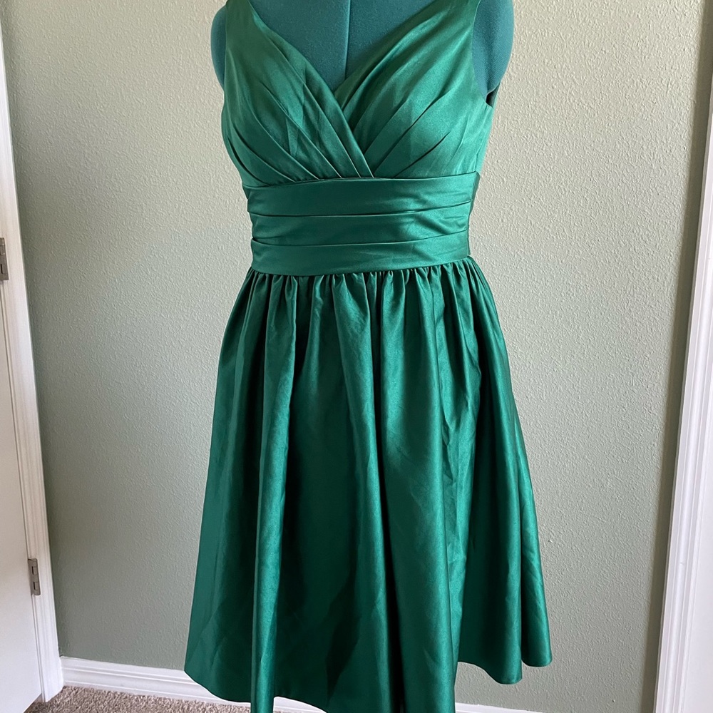 Azazie Hunter Green Midi Dress